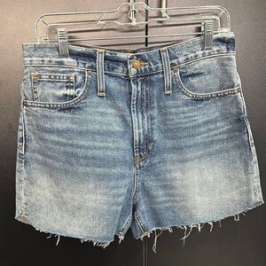 Madewell The Perfect Jean Short,100% cotton,frayed hem, zip fly,belt loop,summer